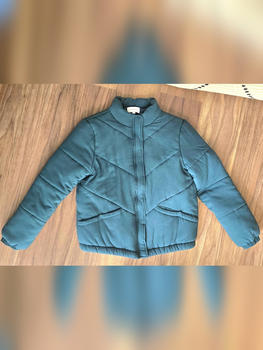 Teal Green Boxy Puffer - Women's (S)